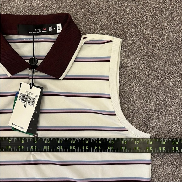 RLX Ralph Lauren Women's Tailored Fit Sleeveless Top Striped Size M - NWT $110 - Picture 9 of 16